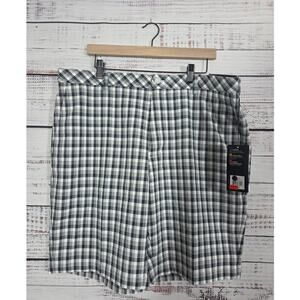 Walter Hagan Golf Shorts Men's 40 Plaid Front Front Stretch HydroDri NWT